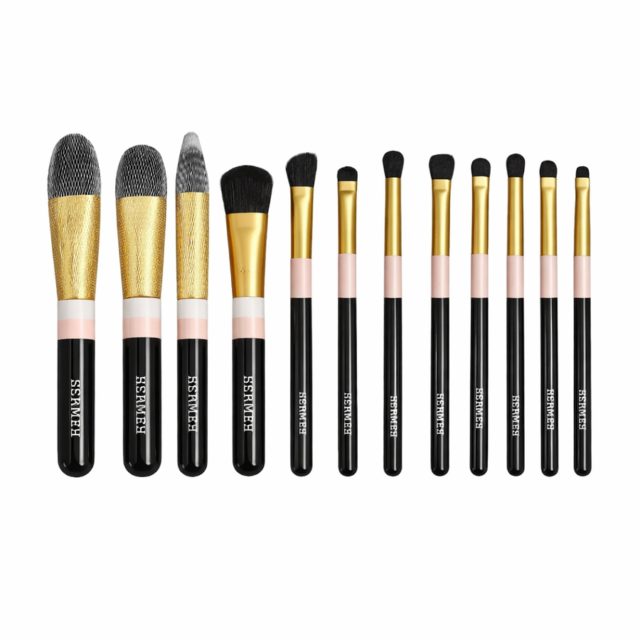 Buy Hermès Black Luxury Makeup Brush Set with Storage Case in UAE | Liperla Perfume
