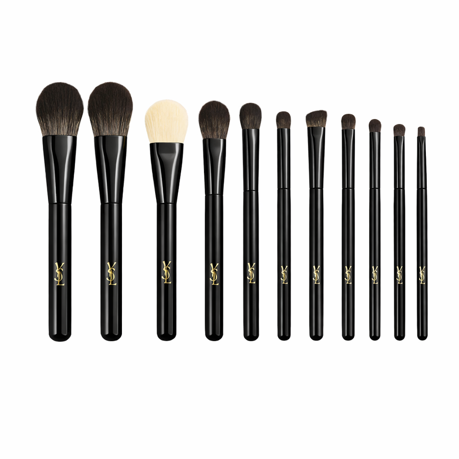 Buy Yves Saint Laurent Black Luxury Makeup Brush Set with Storage Case in UAE | Liperla Perfume
