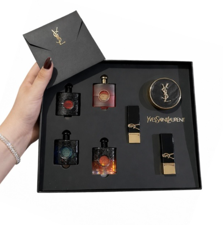 Buy YSL Black Opium Set Black Box + YSL Paper Black Bag in UAE | Liperla Perfume