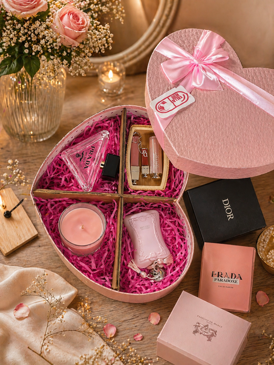 Buy Fragrance, Lip Care & Pink Candle Gift Box in UAE | Liperla Perfume